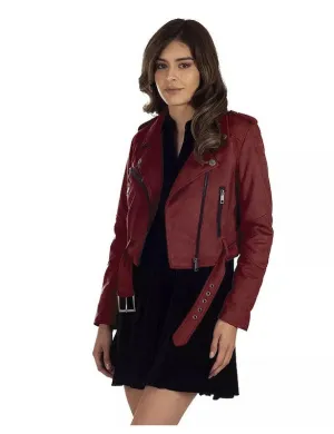 LEE Damen Kunstleder Bikerjacke