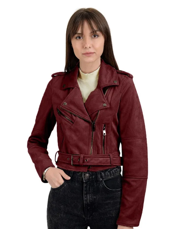 LEE Damen Kunstleder Bikerjacke