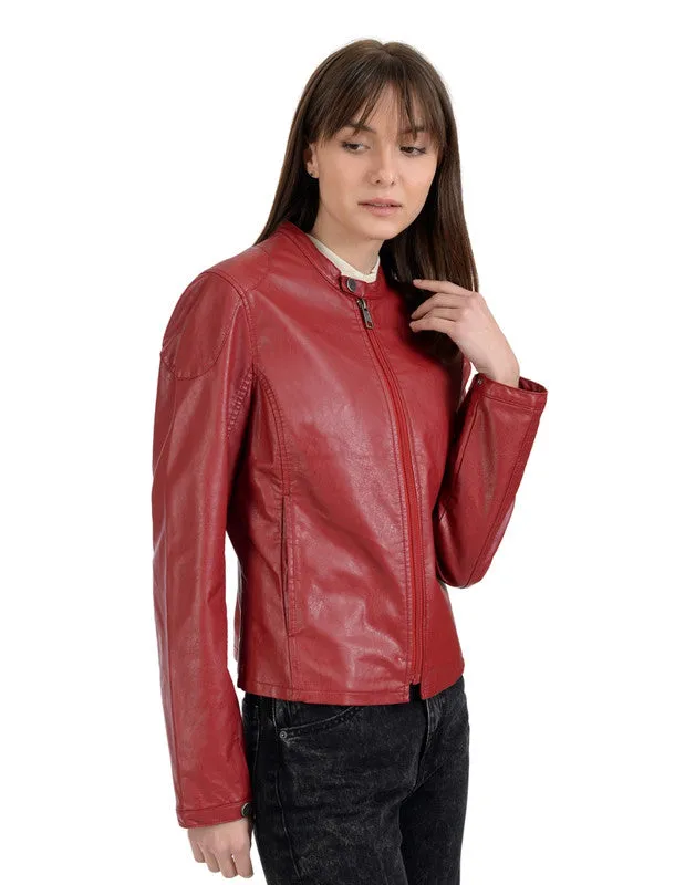 LEE Damen Kunstlederjacke