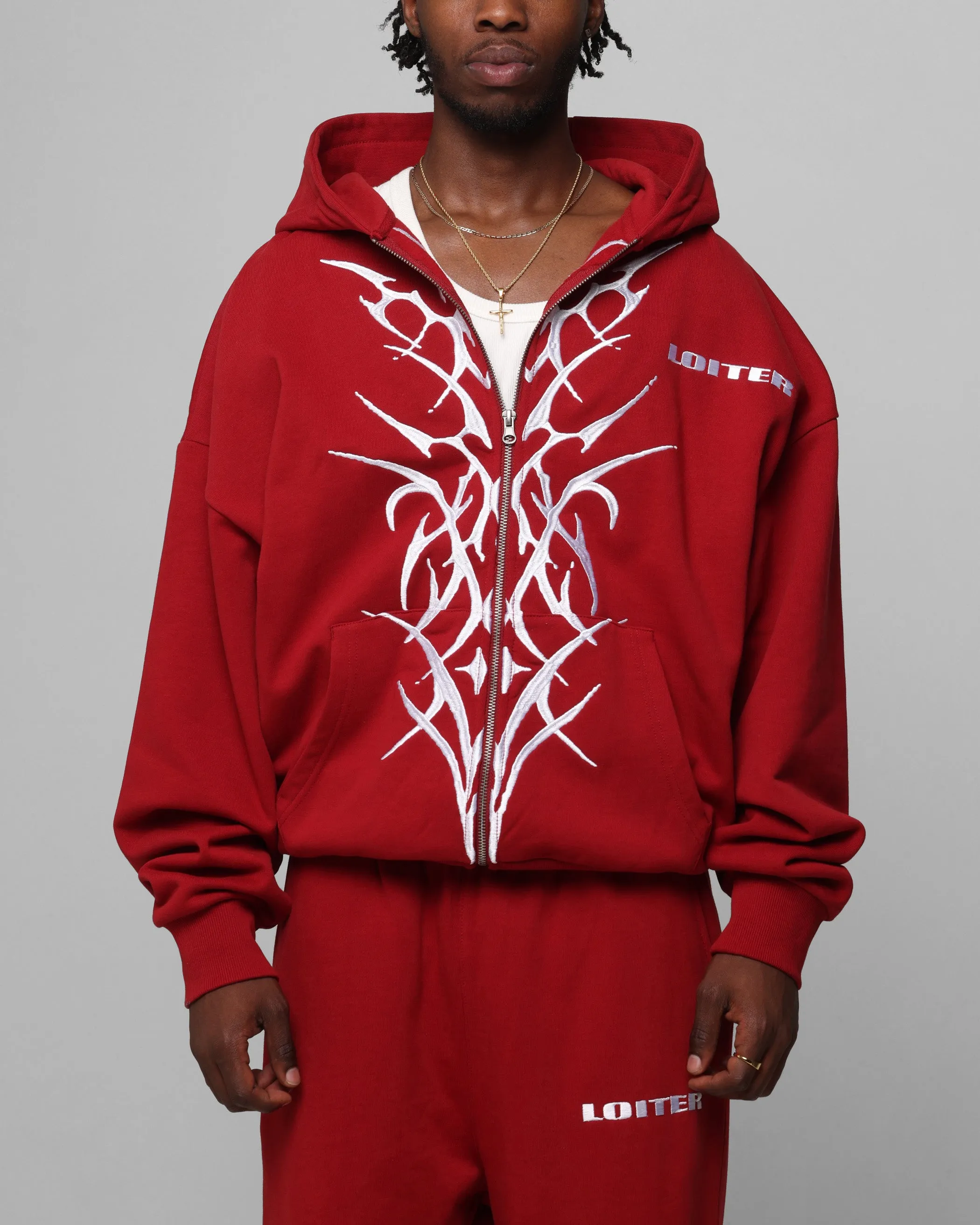 Loiter Blood Born Zip Hoodie Weinrot