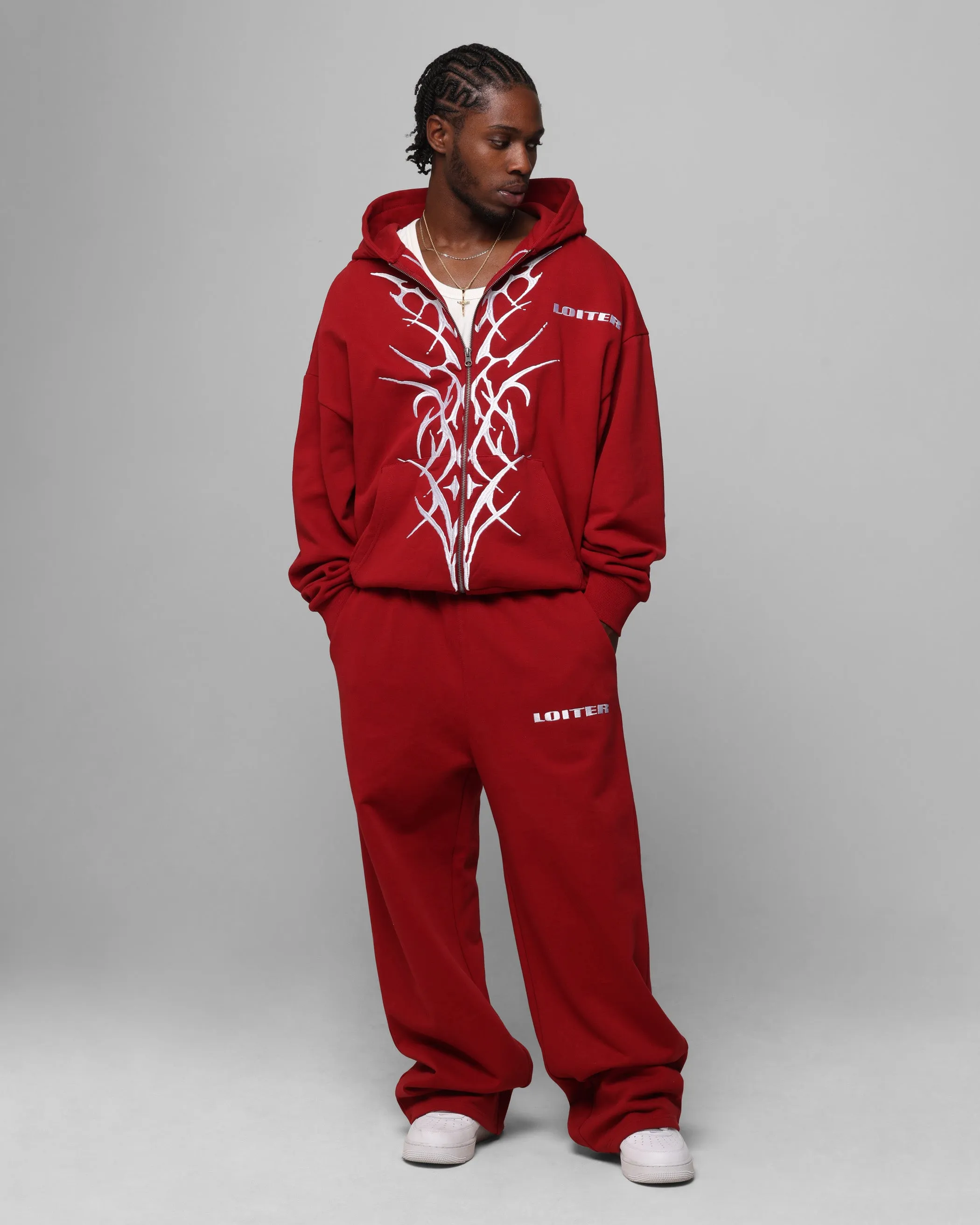 Loiter Blood Born Zip Hoodie Weinrot
