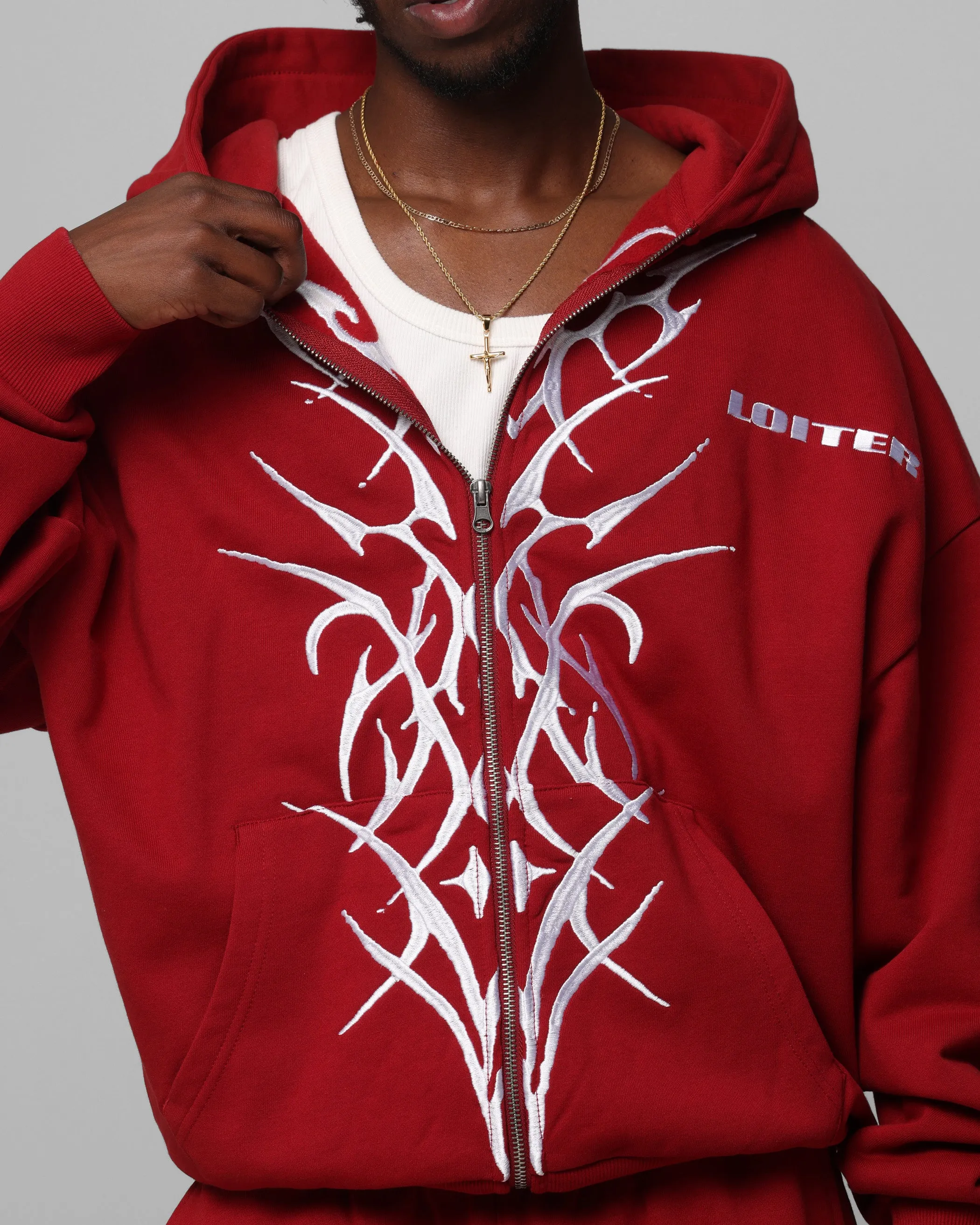 Loiter Blood Born Zip Hoodie Weinrot