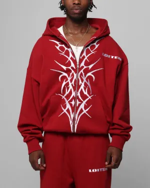 Loiter Blood Born Zip Hoodie Weinrot