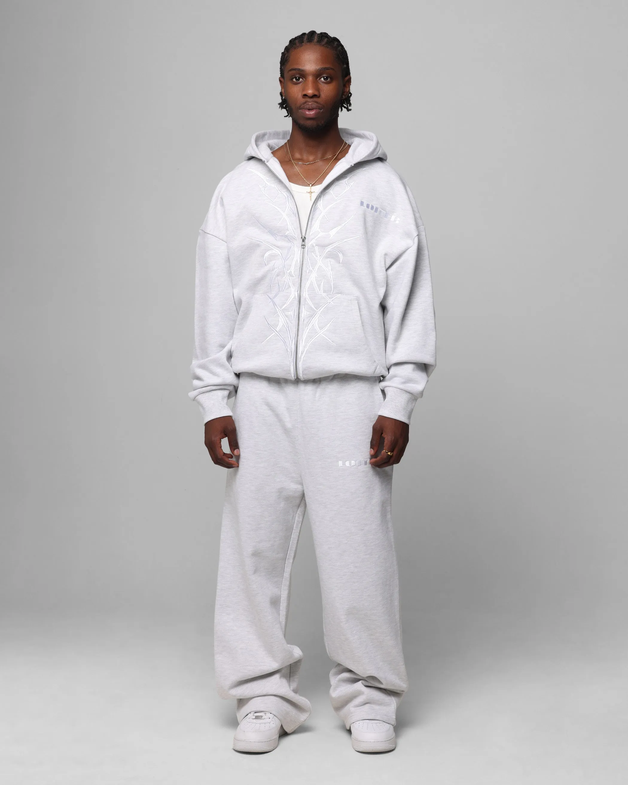 Loiter Blood Born Zip Hoodie Grau Meliert