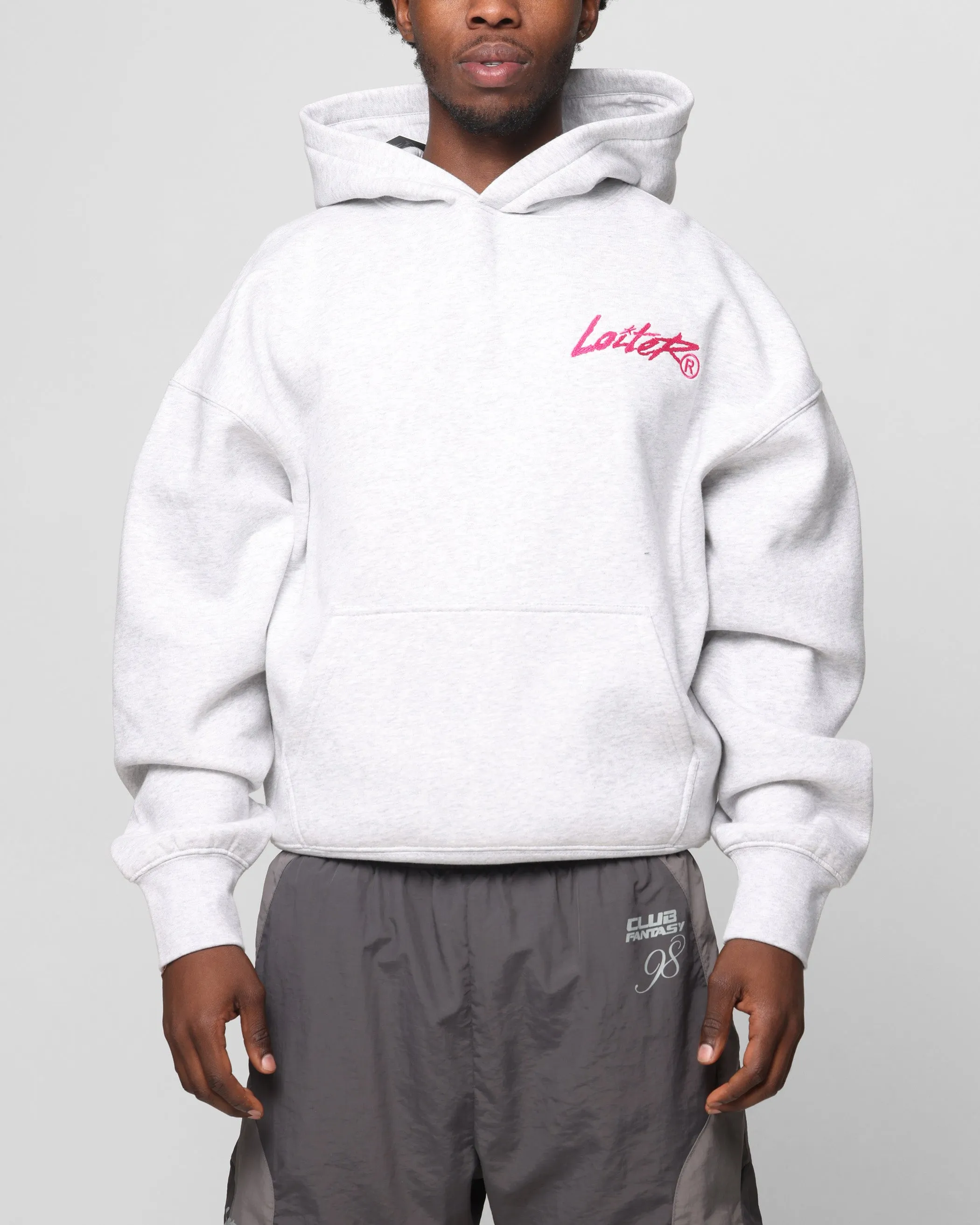 Loiter Chenille Premium Kapuzenpullover Grau Melange