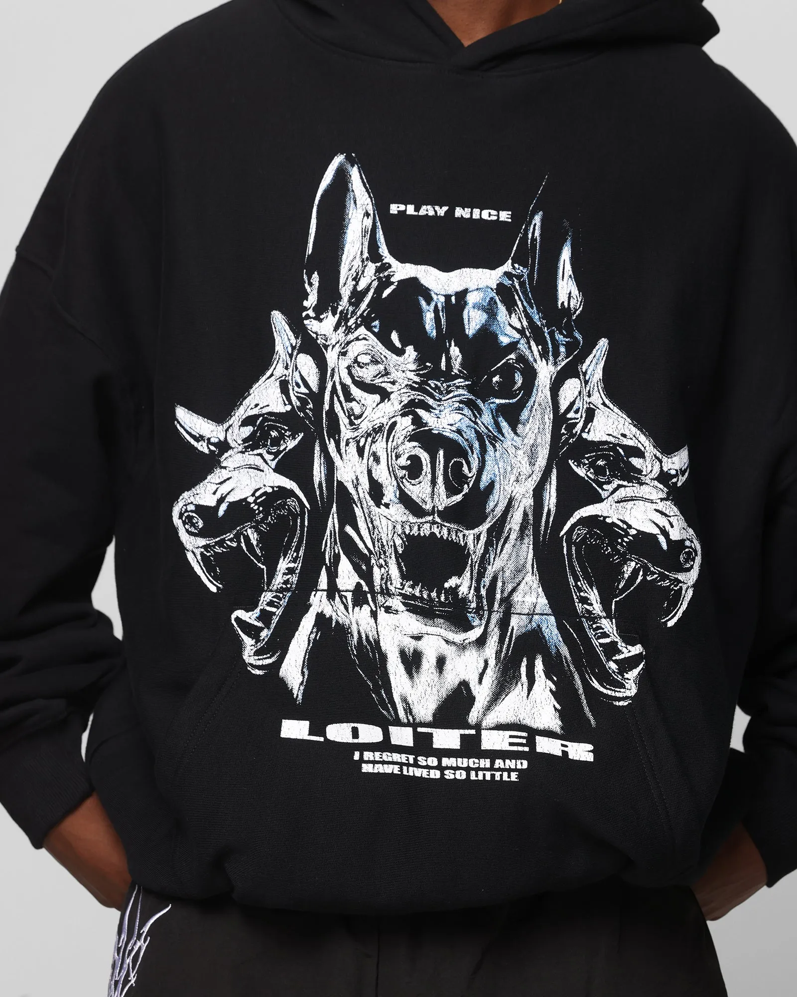 Loiter Chrome Dogs Vintage Hoodie Schwarz