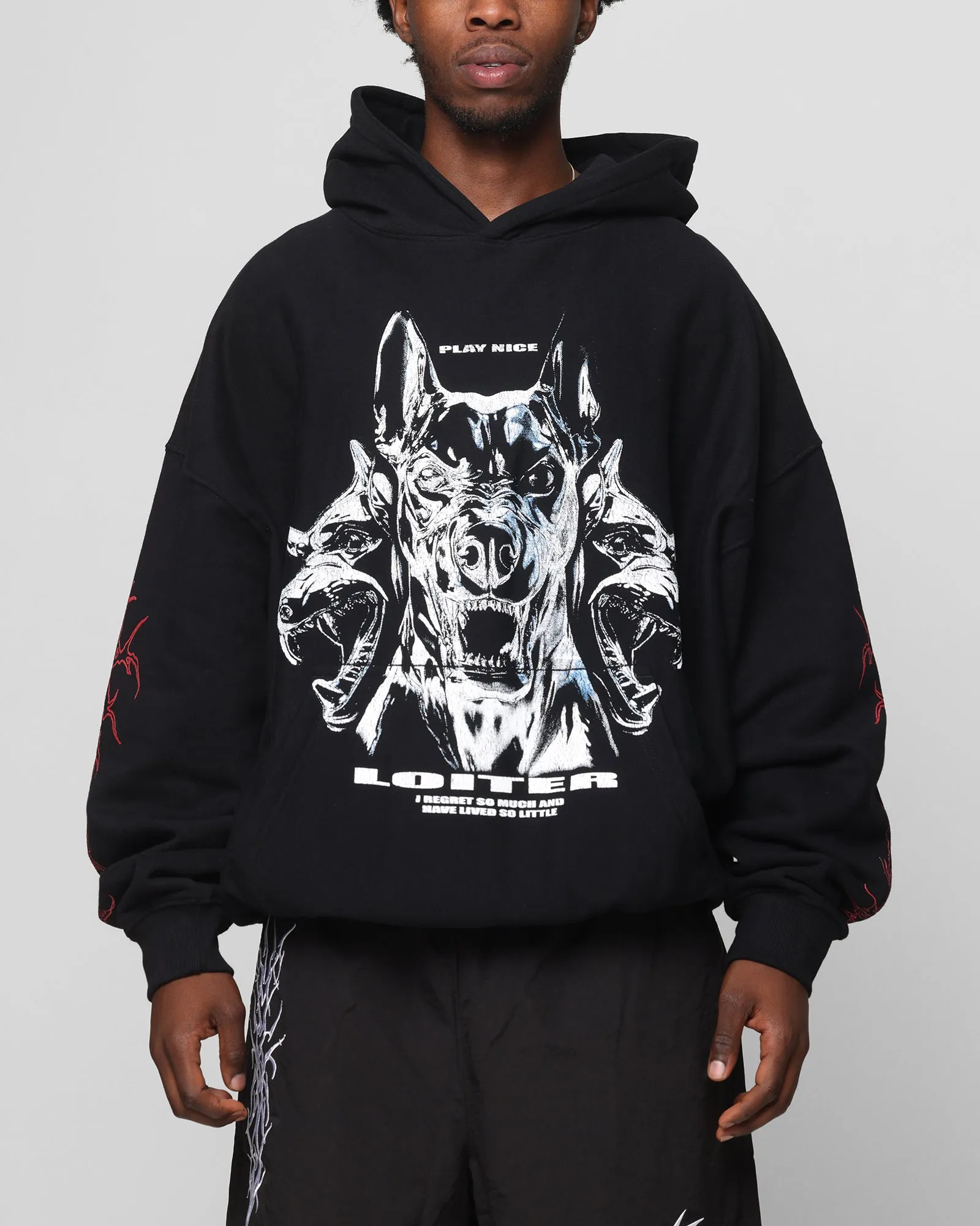 Loiter Chrome Dogs Vintage Hoodie Schwarz