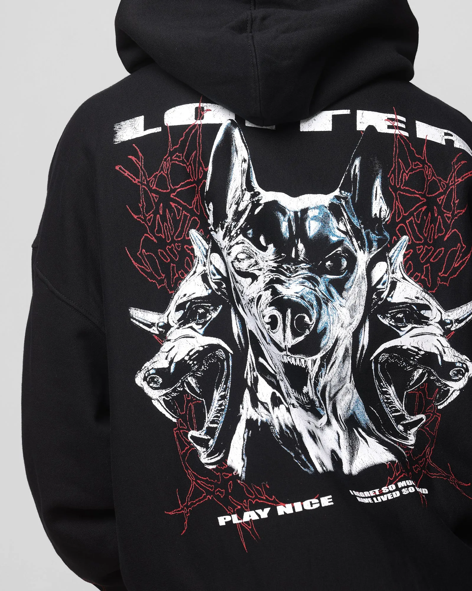 Loiter Chrome Dogs Vintage Hoodie Schwarz