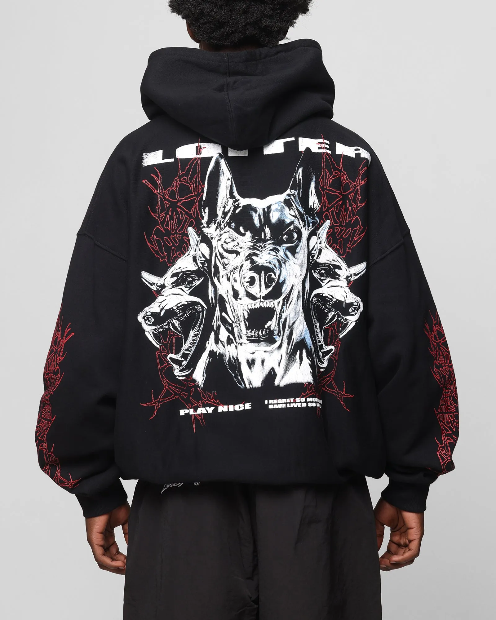 Loiter Chrome Dogs Vintage Hoodie Schwarz