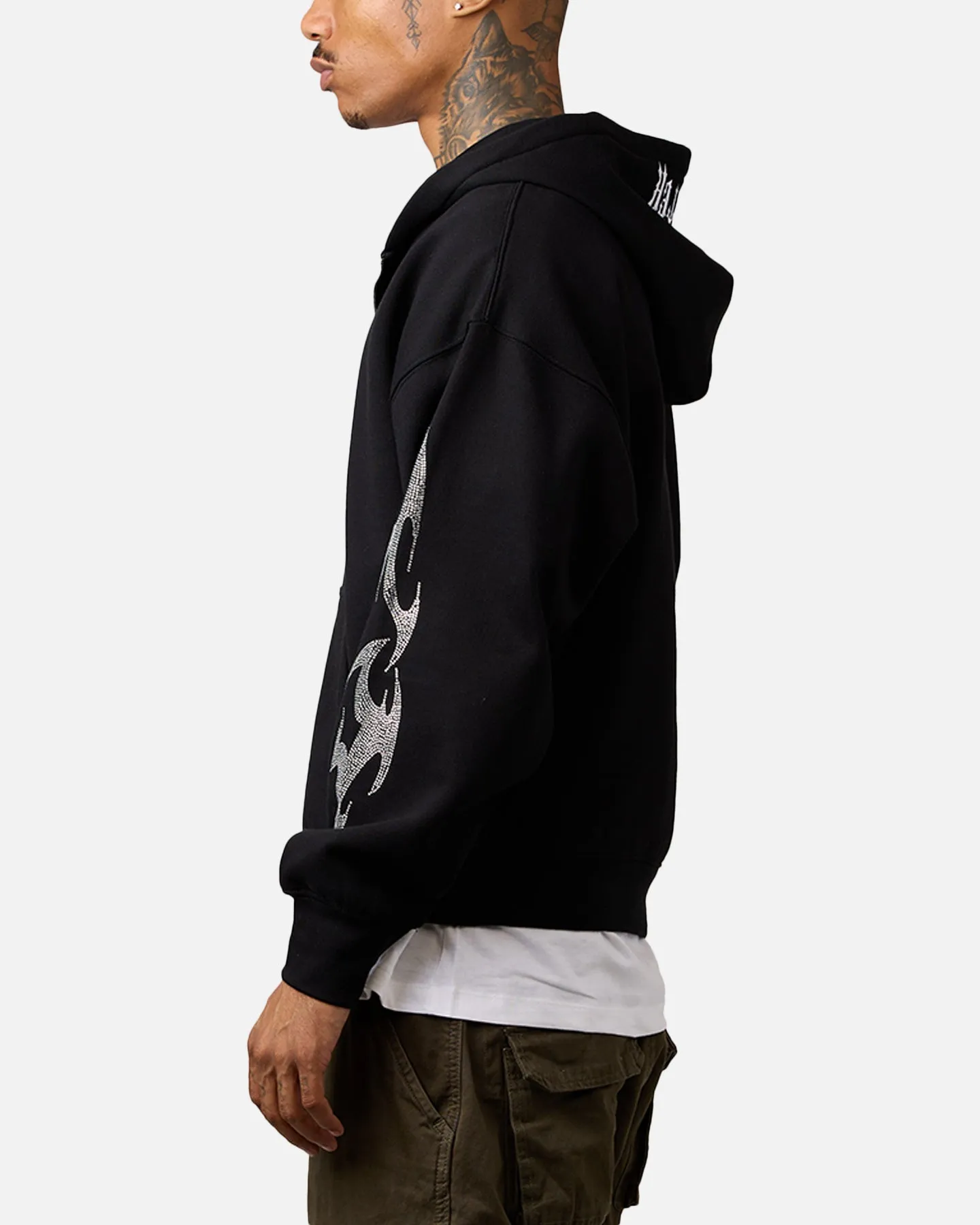 Loiter Rave Strass Kapuzenpullover Schwarz