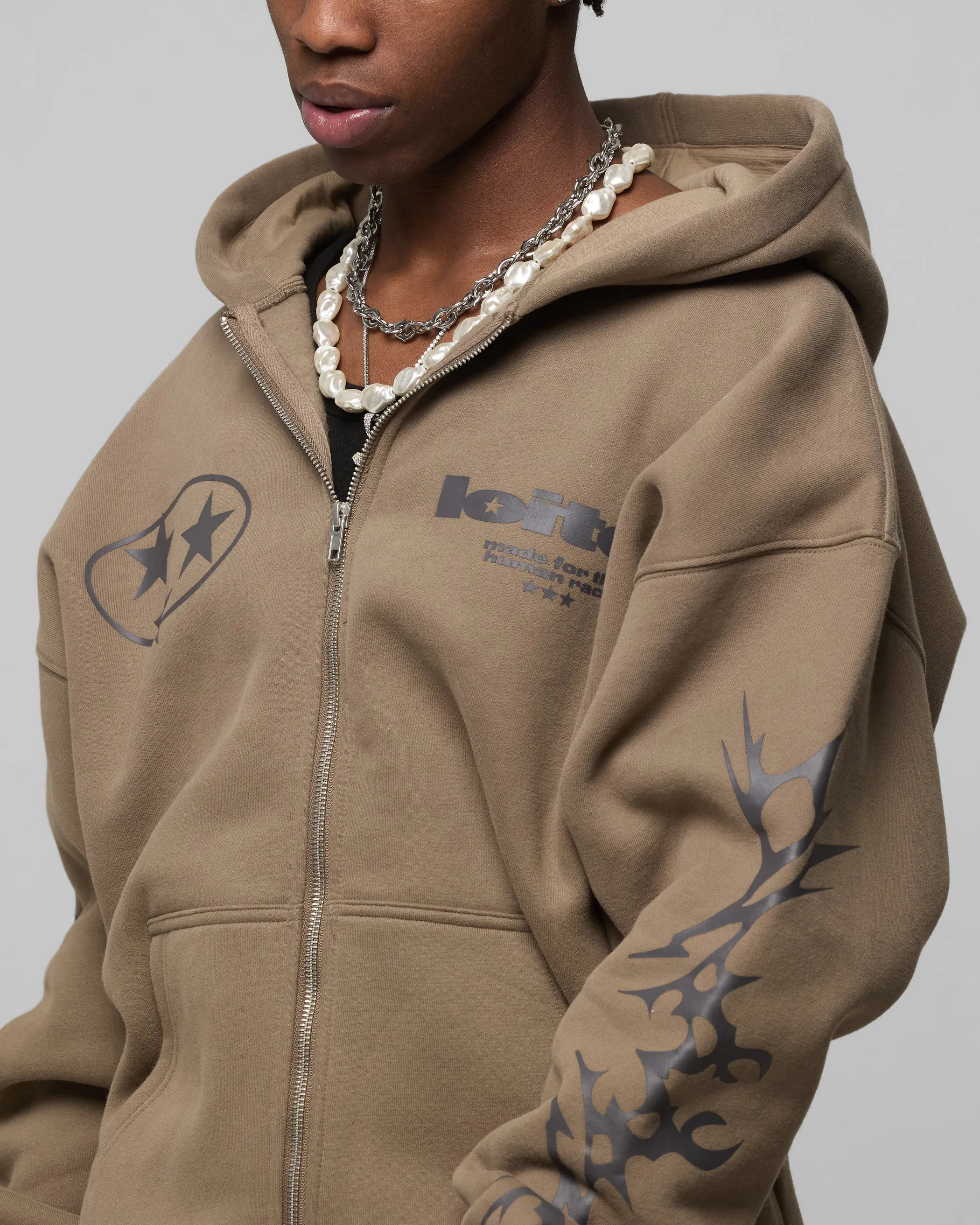 Loiter Solar Zip Hoodie Braun