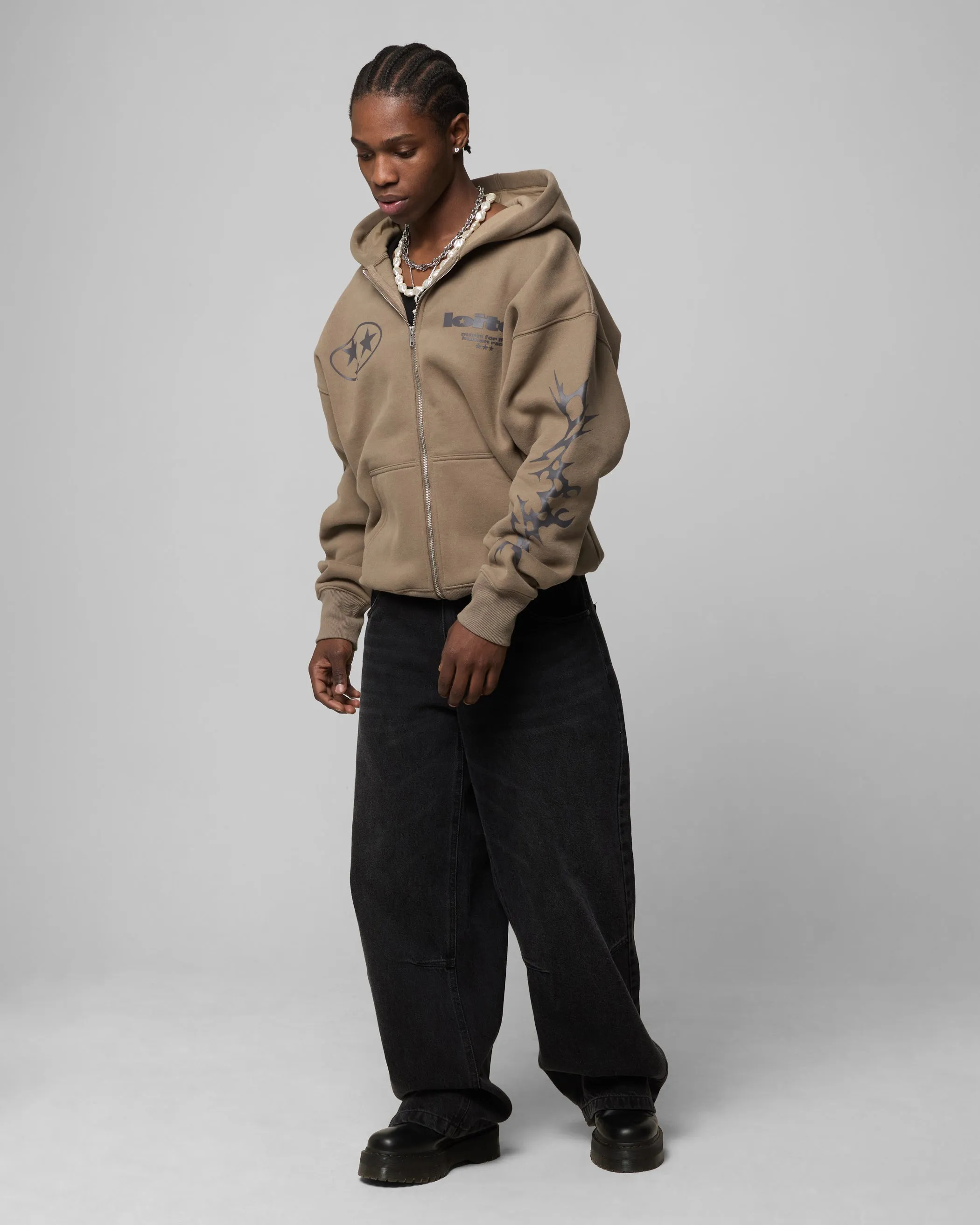 Loiter Solar Zip Hoodie Braun
