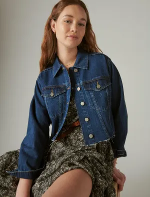 Lucky Brand Cropped Denim Trucker Jacket Power Trip Lucky Brand