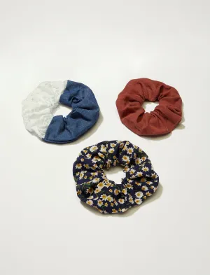 Lucky Brand Denim & Blumen-Scrunchie-Set Multi Lucky Brand