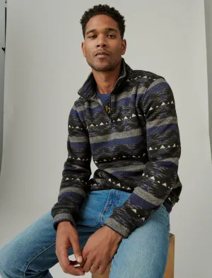 Lucky Brand Los Feliz Fleece Halbzip Mock Neck Multi Lucky Brand