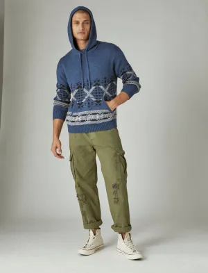 Lucky Brand Original Hoodie Pullover Denim Kombination Lucky Brand