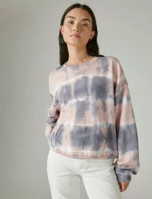 Lucky Brand Slouchy Fleece Sweatshirt Weiches Tie-Dye Lucky Brand