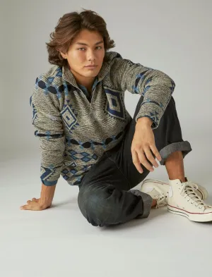 Lucky Brand Südwest-Druck Los Feliz Fleece Halbzip Mock Neck Multi Lucky Brand