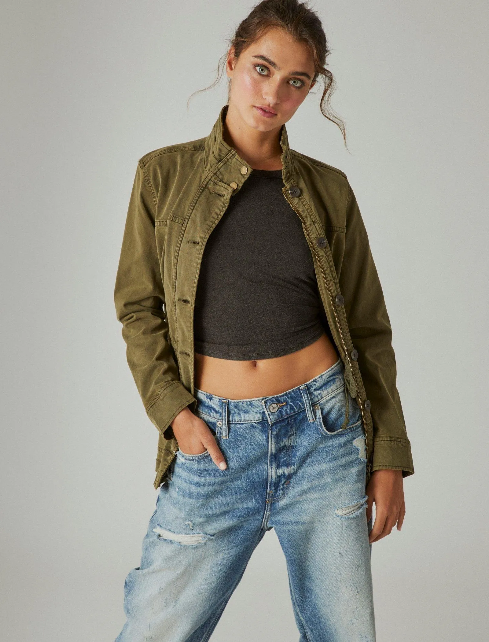 Lucky Brand Utility Jacke Olive Nacht Lucky Brand