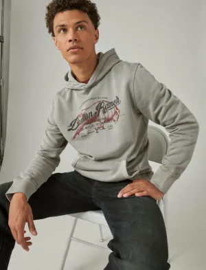 Lucky Brand Yellowstone Dutton Ranch Script Hoodie Stahlgrau Lucky Brand