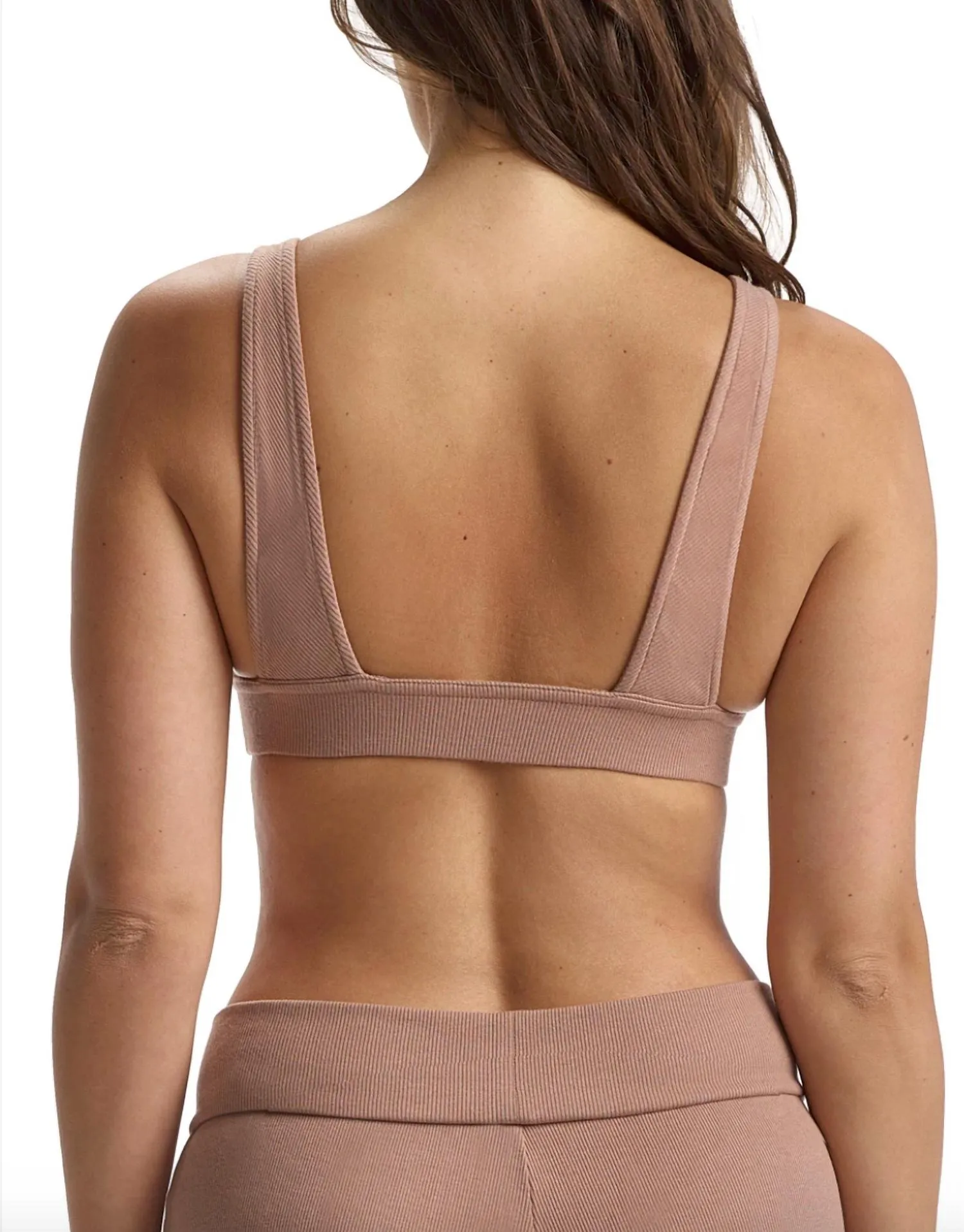 Luxus Rippen-Bralette in Pilz