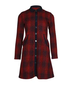 Maje Karo-Hemdkleid in Rot aus Polyester