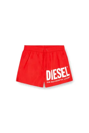 Mario-34-D-Core Badeshorts mit Logo-Print Rot/Weiß