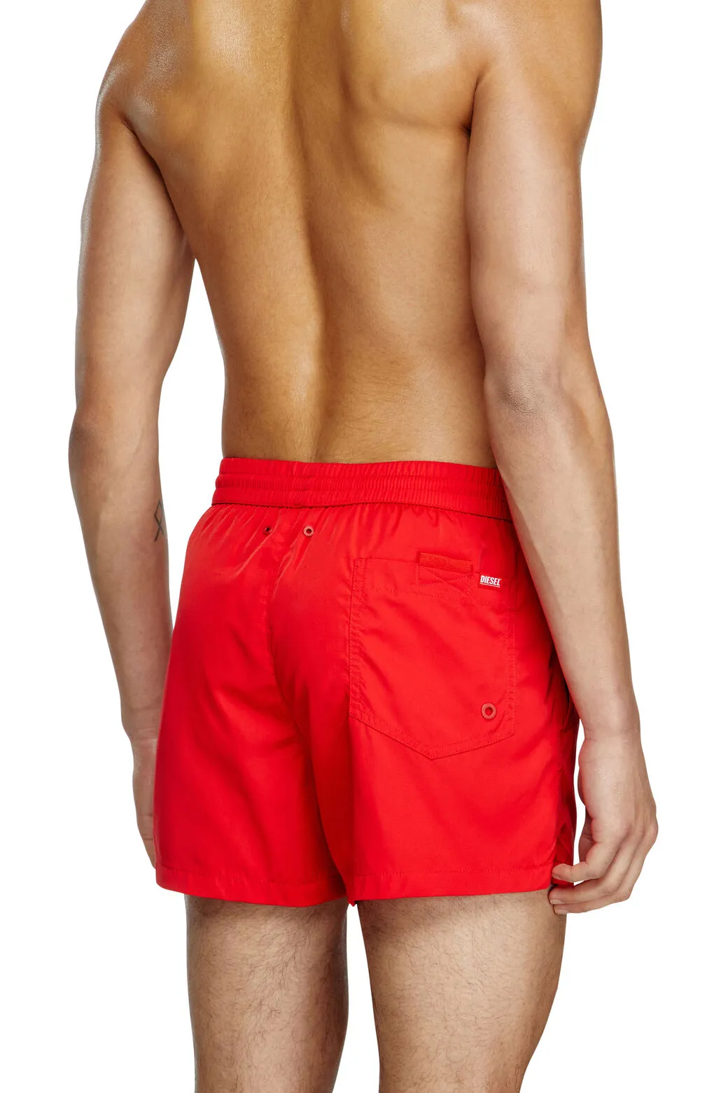 Mario-34-D-Core Badeshorts mit Logo-Print Rot/Weiß