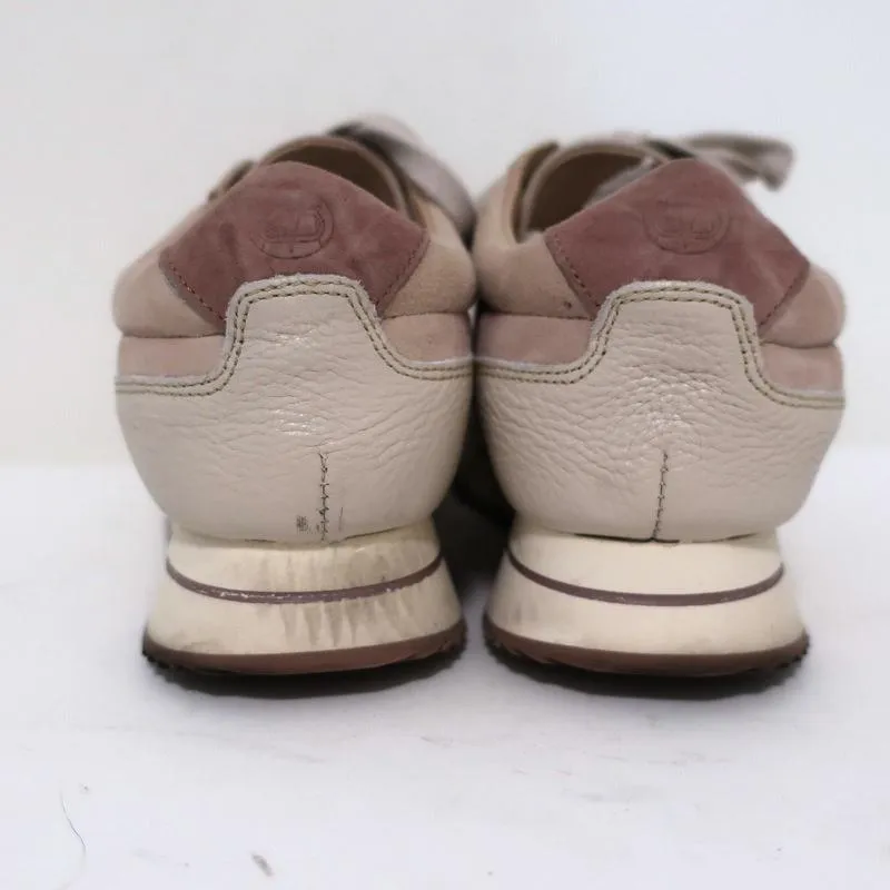 Massimo Dutti Platform Low Top Sneakers Nude Wildleder & Leder Größe 36