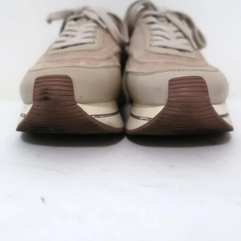 Massimo Dutti Platform Low Top Sneakers Nude Wildleder & Leder Größe 36