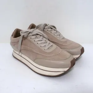 Massimo Dutti Platform Low Top Sneakers Nude Wildleder & Leder Größe 36