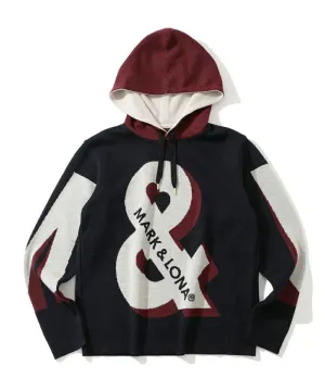 Herren AND Strickkapuzenpullover NAVY