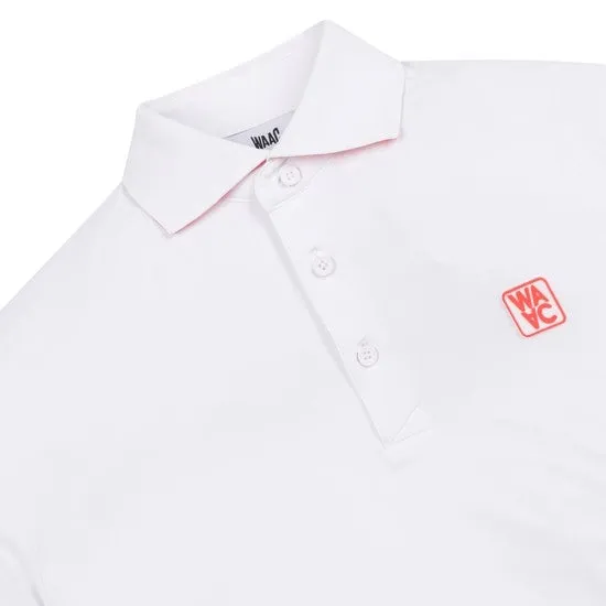 Herren ATHLETIC Pfeil-Polohemd mit umgekehrtem Kragen in Weiß