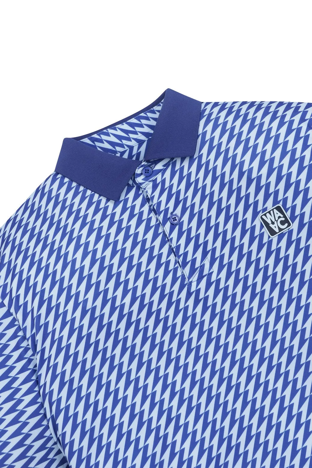 Herren ATHLETIC Pfeil Rippen Kragen Polo Blau