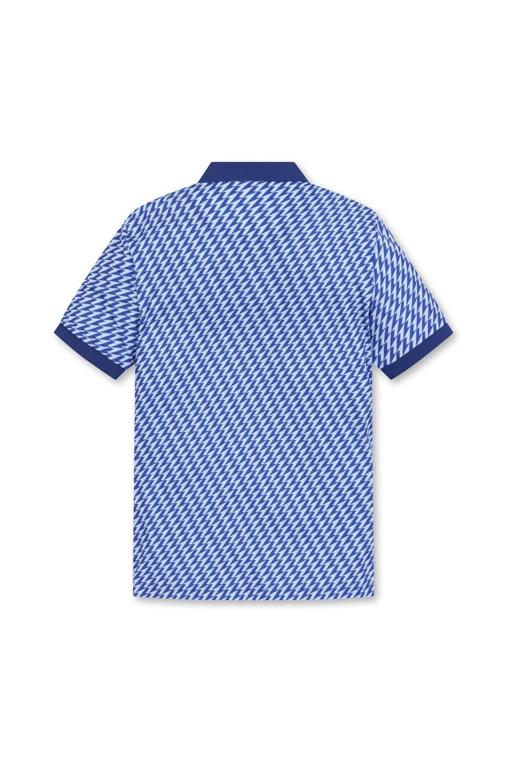 Herren ATHLETIC Pfeil Rippen Kragen Polo Blau