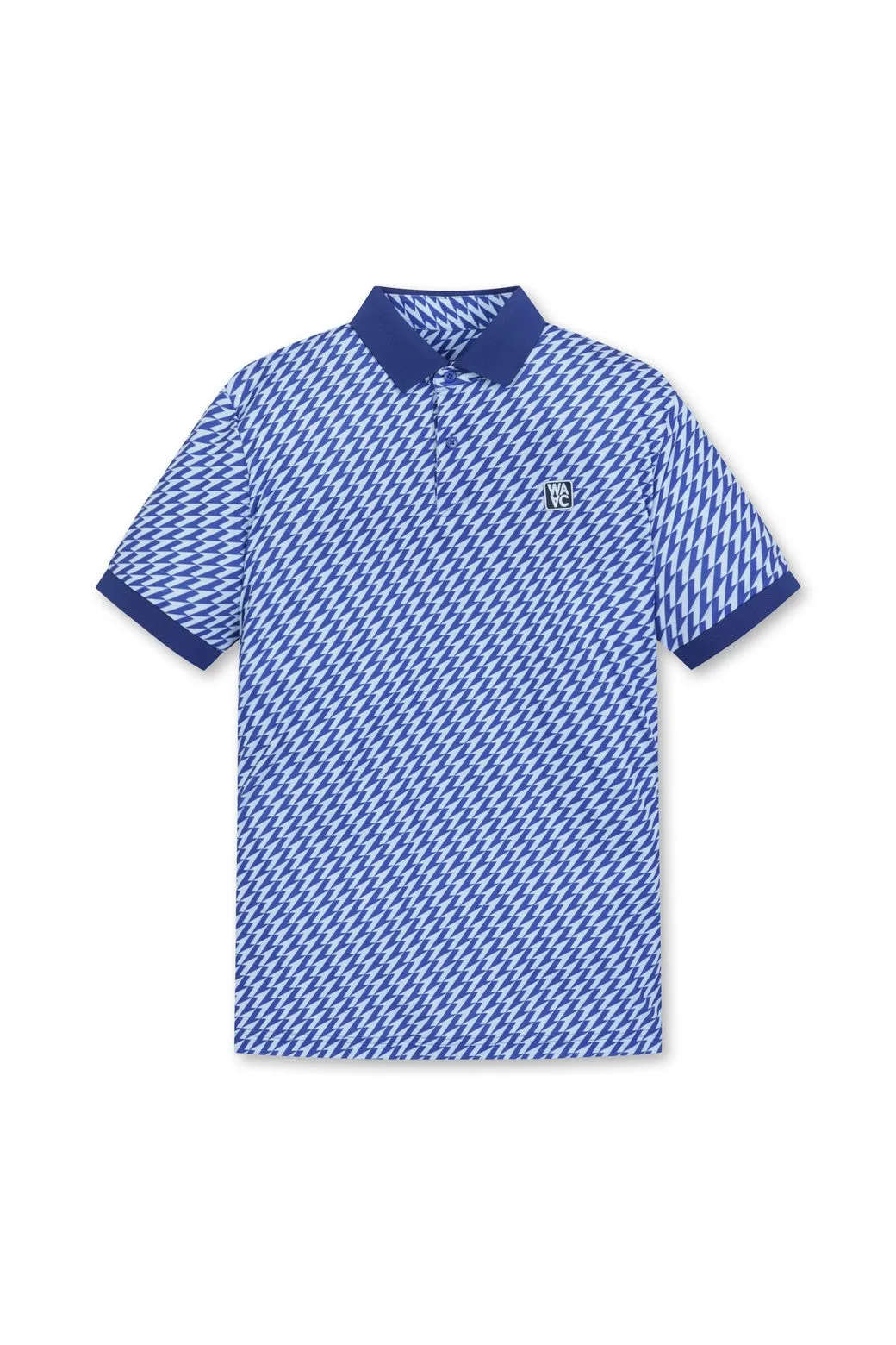 Herren ATHLETIC Pfeil Rippen Kragen Polo Blau
