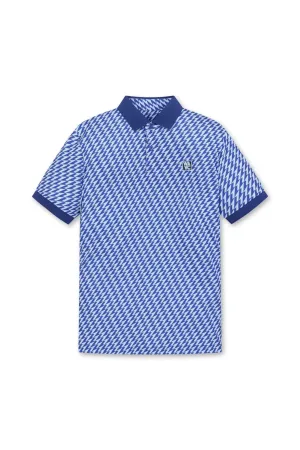 Herren ATHLETIC Pfeil Rippen Kragen Polo Blau