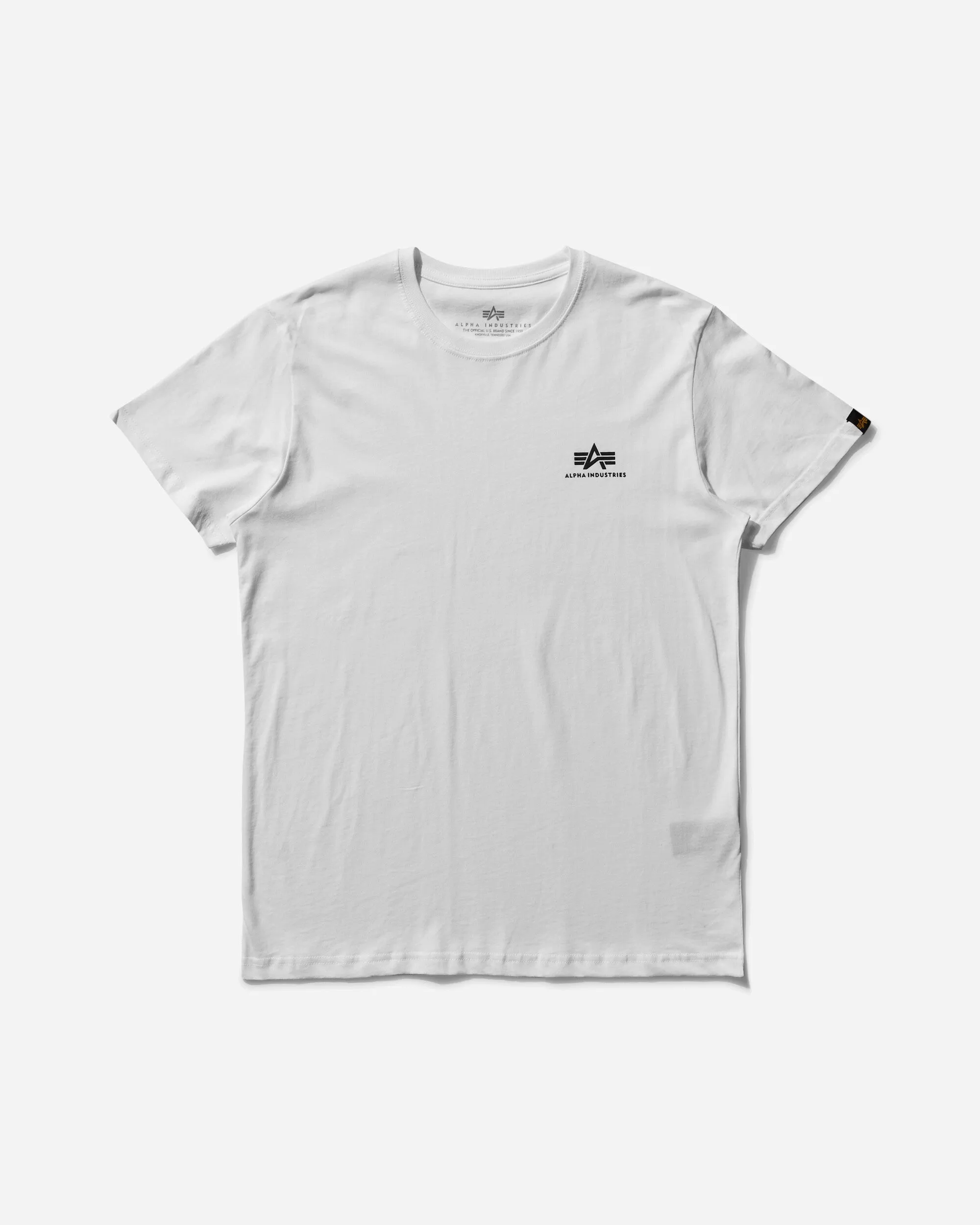 Herren Basic T-Shirt mit kleinem Logo in Weiß