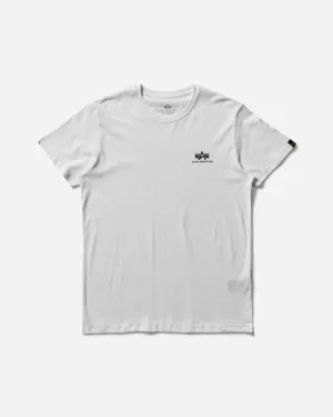 Herren Basic T-Shirt mit kleinem Logo in Weiß
