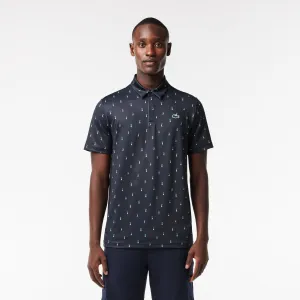 Herren Golf Polo aus recyceltem Polyester mit Druck Marineblau