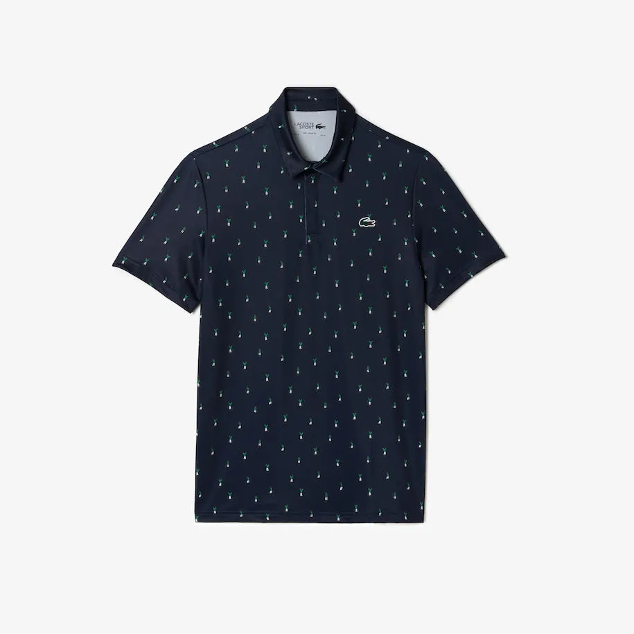 Herren Golf Polo aus recyceltem Polyester mit Druck Marineblau