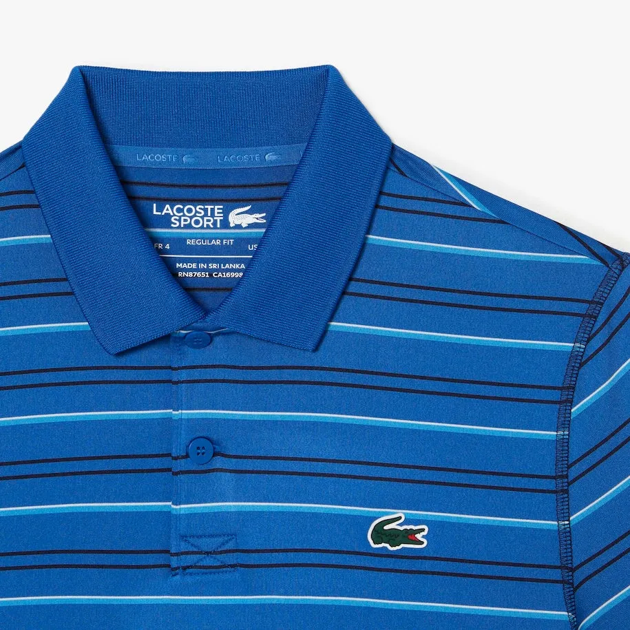 Herren Golf Polo aus recyceltem Polyester mit Streifen Königreich/Marineblau
