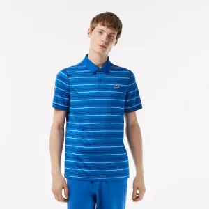 Herren Golf Polo aus recyceltem Polyester mit Streifen Königreich/Marineblau