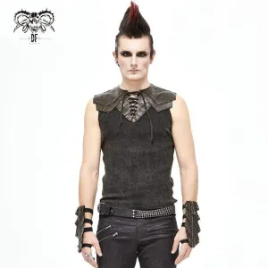 Herren Gothic Punk Schmale Passform Spitzen-Tanktops Braun
