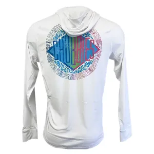 Mens Johnnie-O Chubbies The High Tide Langarm-Sonnenkapuzen-T-Shirt - Off White - Uni