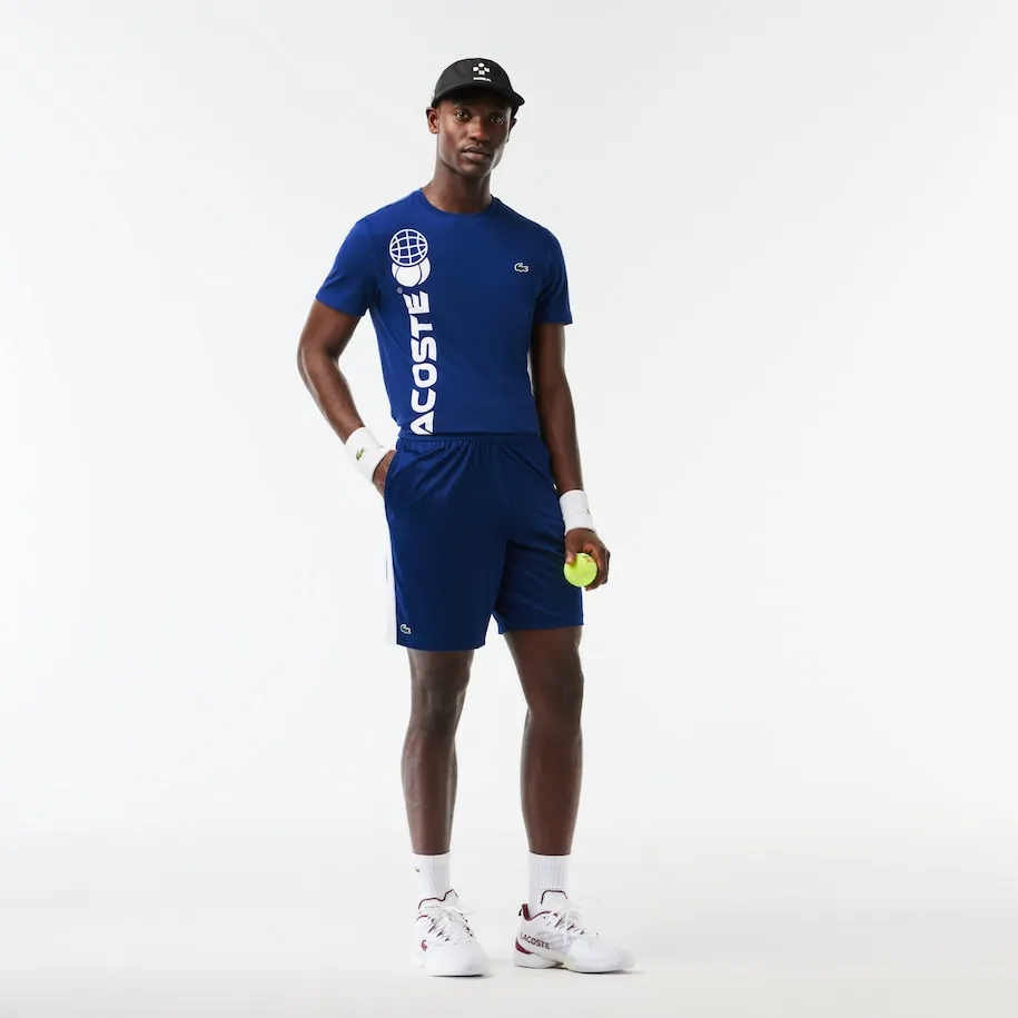 Herren Lacoste Tennis x Daniil Medvedev Regular Fit Shorts  Marineblau / Weiß