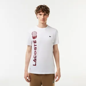 Herren Lacoste Tennis x Daniil Medvedev Regular Fit T-Shirt Weiß