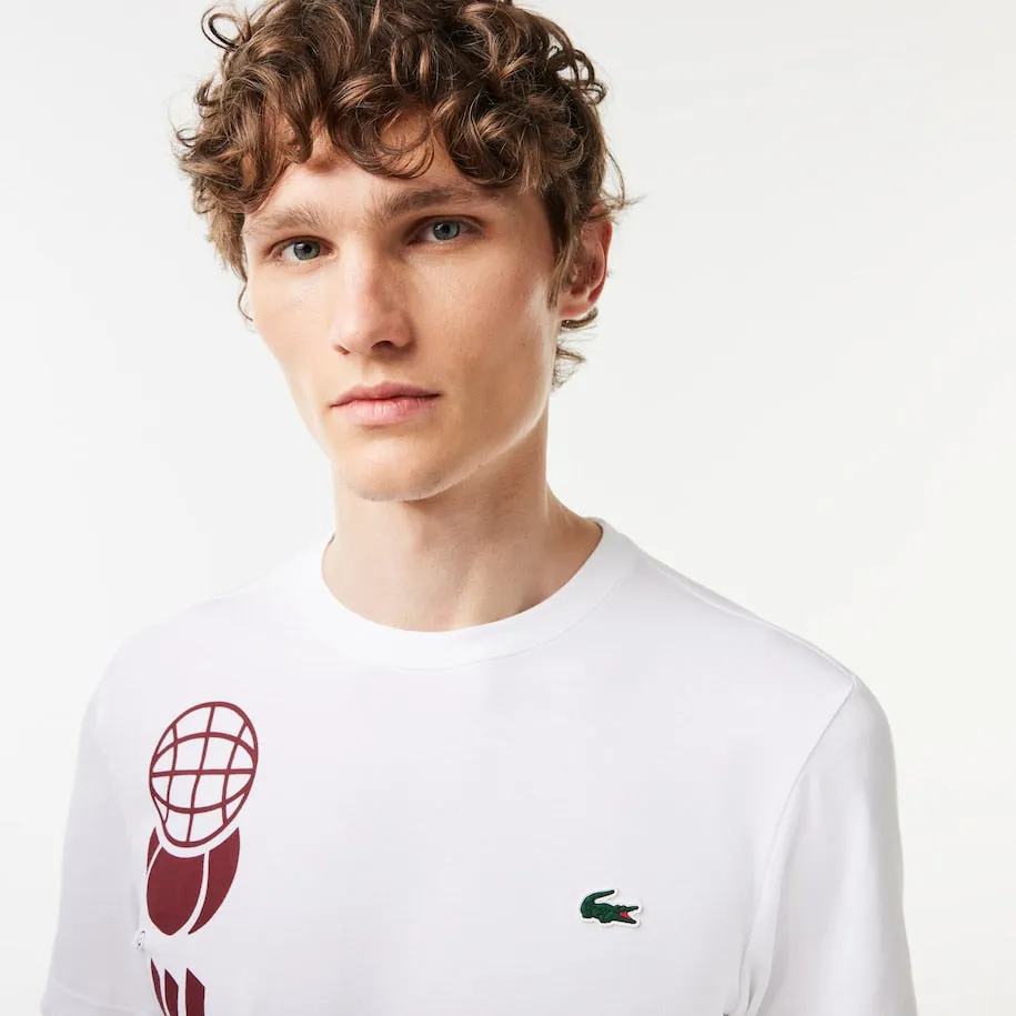 Herren Lacoste Tennis x Daniil Medvedev Regular Fit T-Shirt Weiß