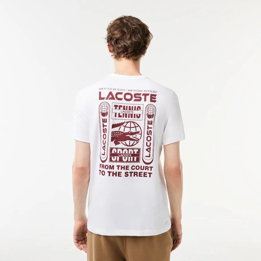 Herren Lacoste Tennis x Daniil Medvedev Regular Fit T-Shirt Weiß