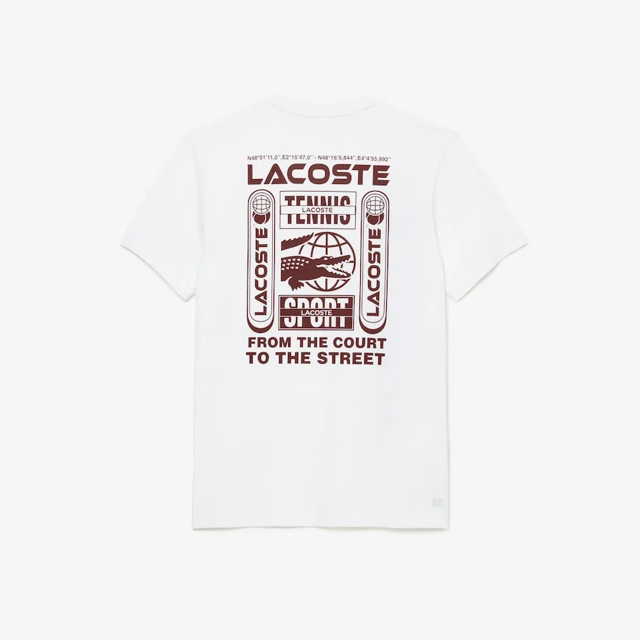 Herren Lacoste Tennis x Daniil Medvedev Regular Fit T-Shirt Weiß